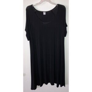 Old Navy Women's Size XL Solid Black TSHIRT  Dress Short Sleeve Casual Beach